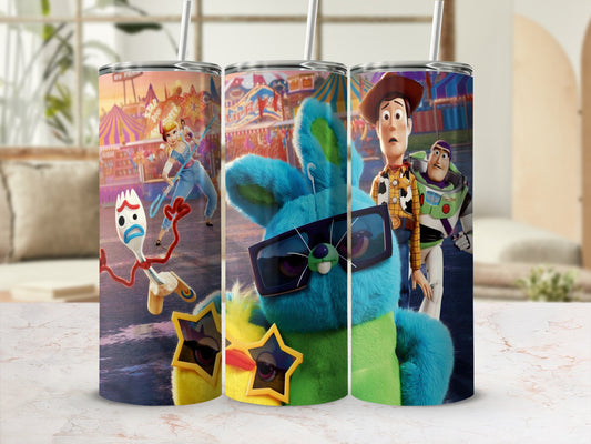 Colorful Character-Print Tumbler Cups for Kids