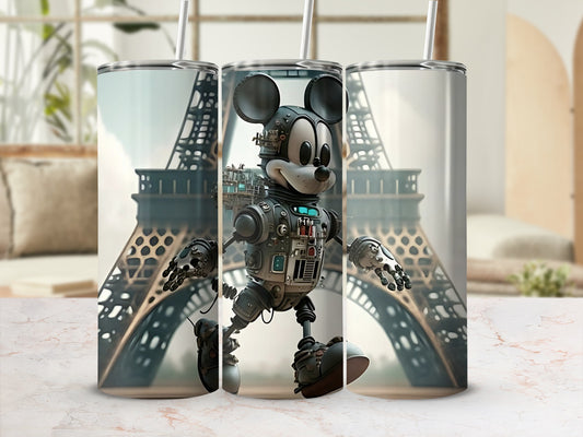 Robot Mickey with Eiffel Tower Graphic Tumbler