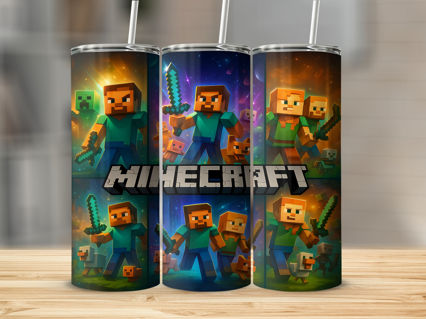Colorful Minecraft Themed Tumbler Product