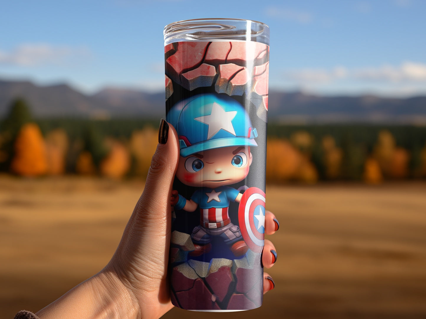 Adorable Cartoon Hero Patterned Insulated Tumbler
