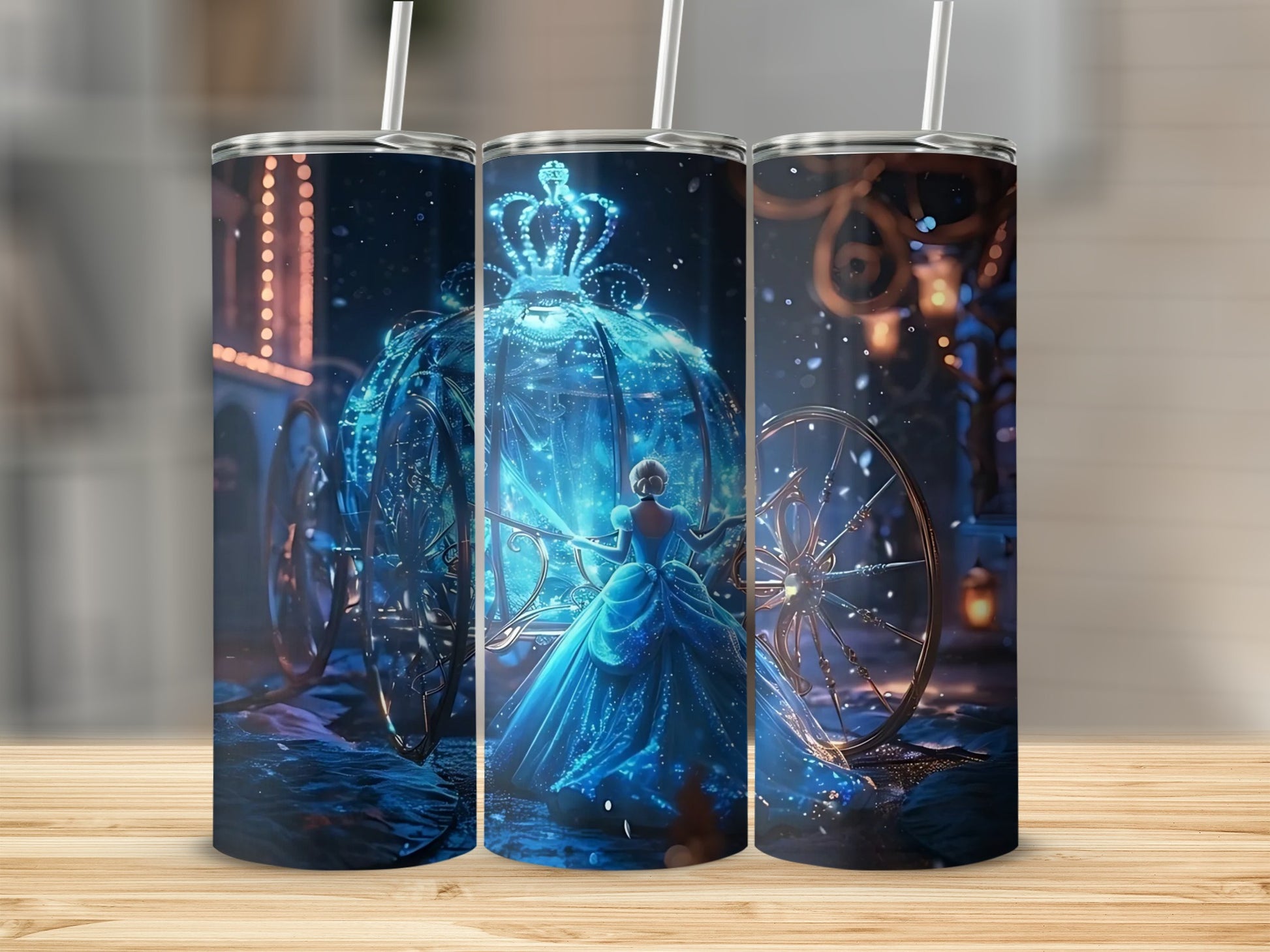 Enchanting Cinderella Carriage Tumbler Design