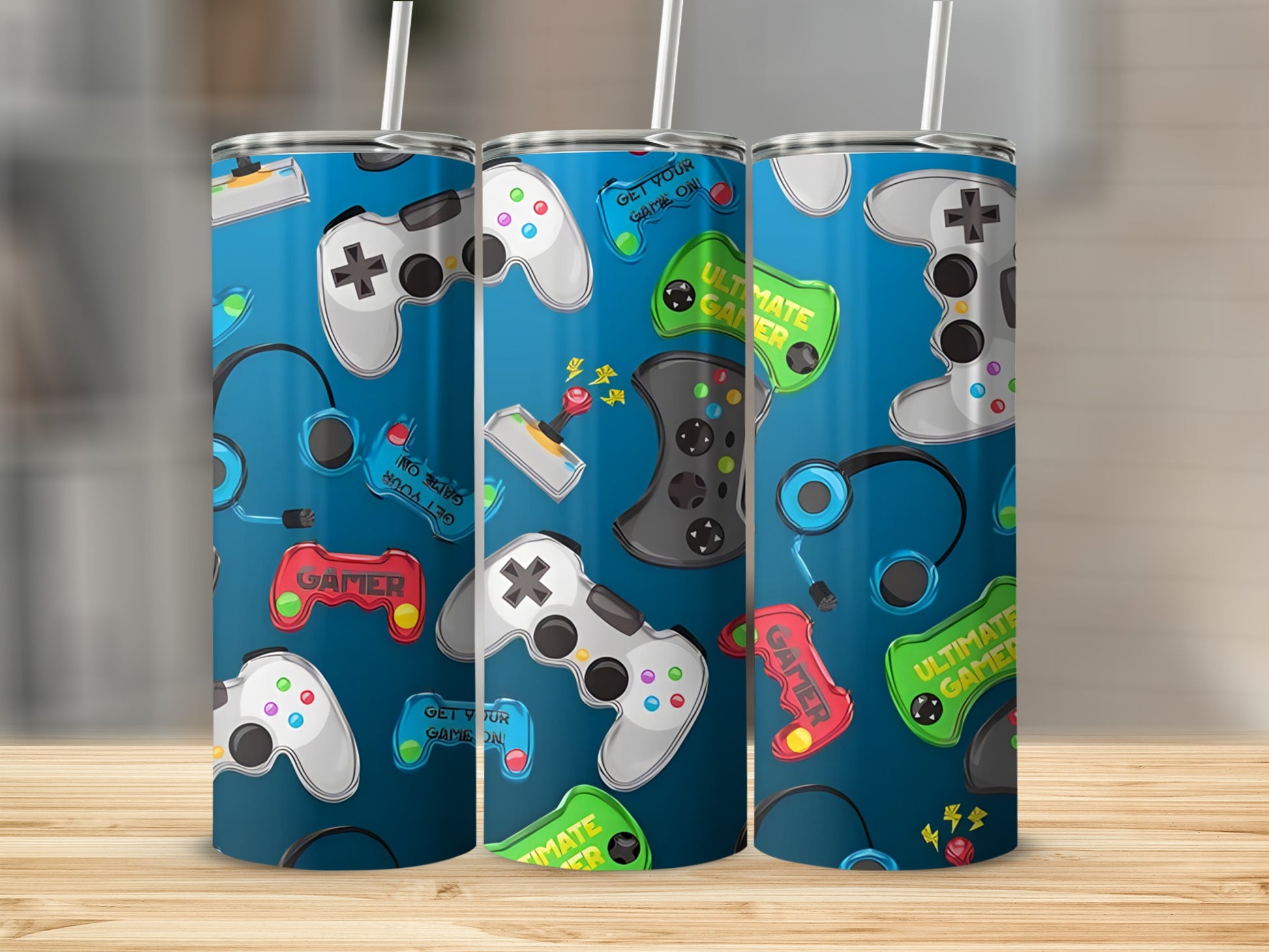 Colorful Gaming Controllers Design Tumbler