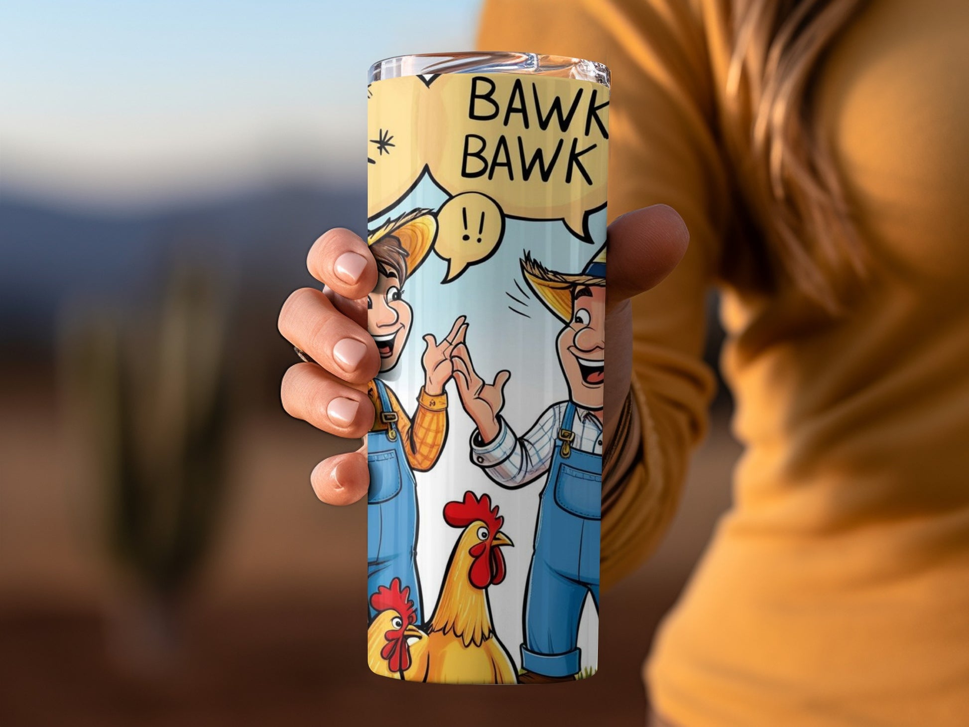 Funny Barnyard Cartoon Design Insulated Tumbler Cup