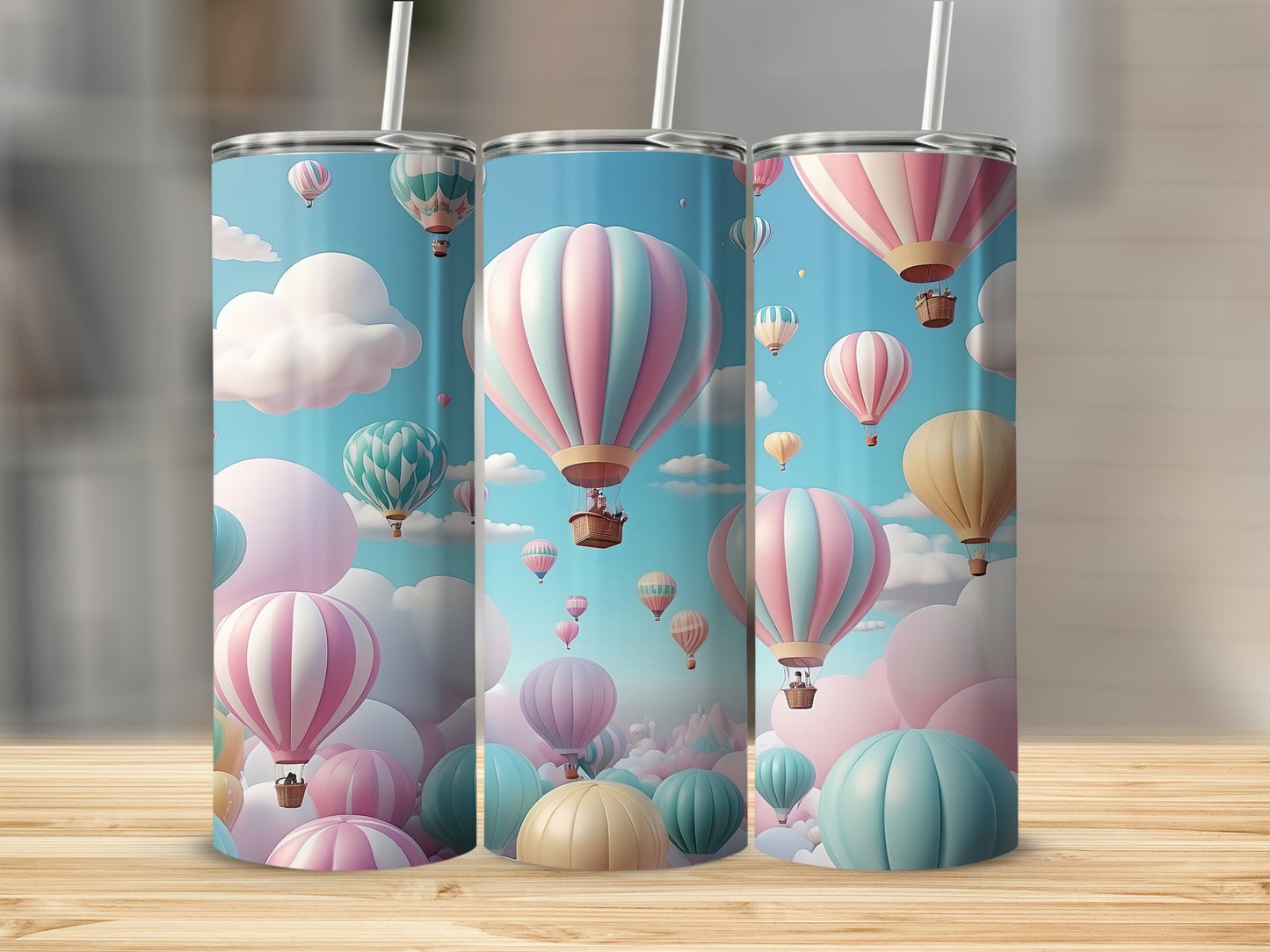 Pastel Hot Air Balloon Sky Dreamy Tumbler Design product type