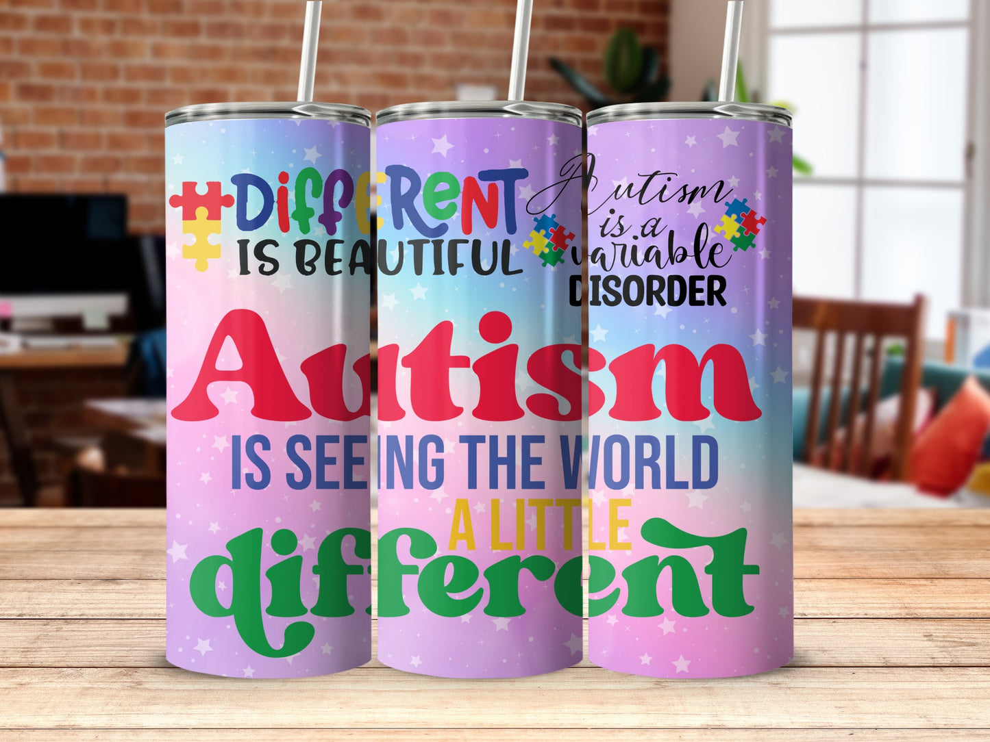 Different Beautiful Autism Awareness Tumbler Product