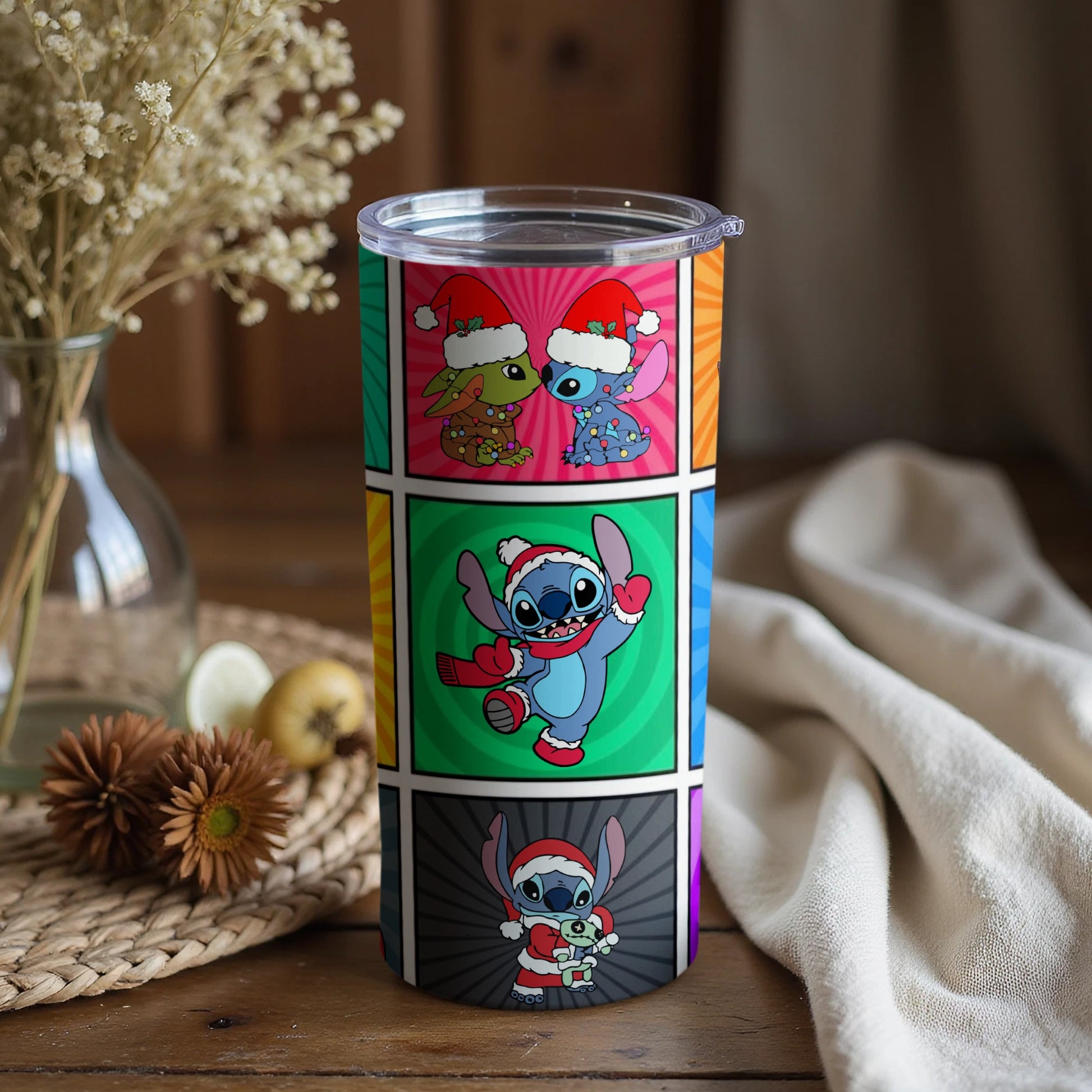 Colorful Christmas Character Tumbler