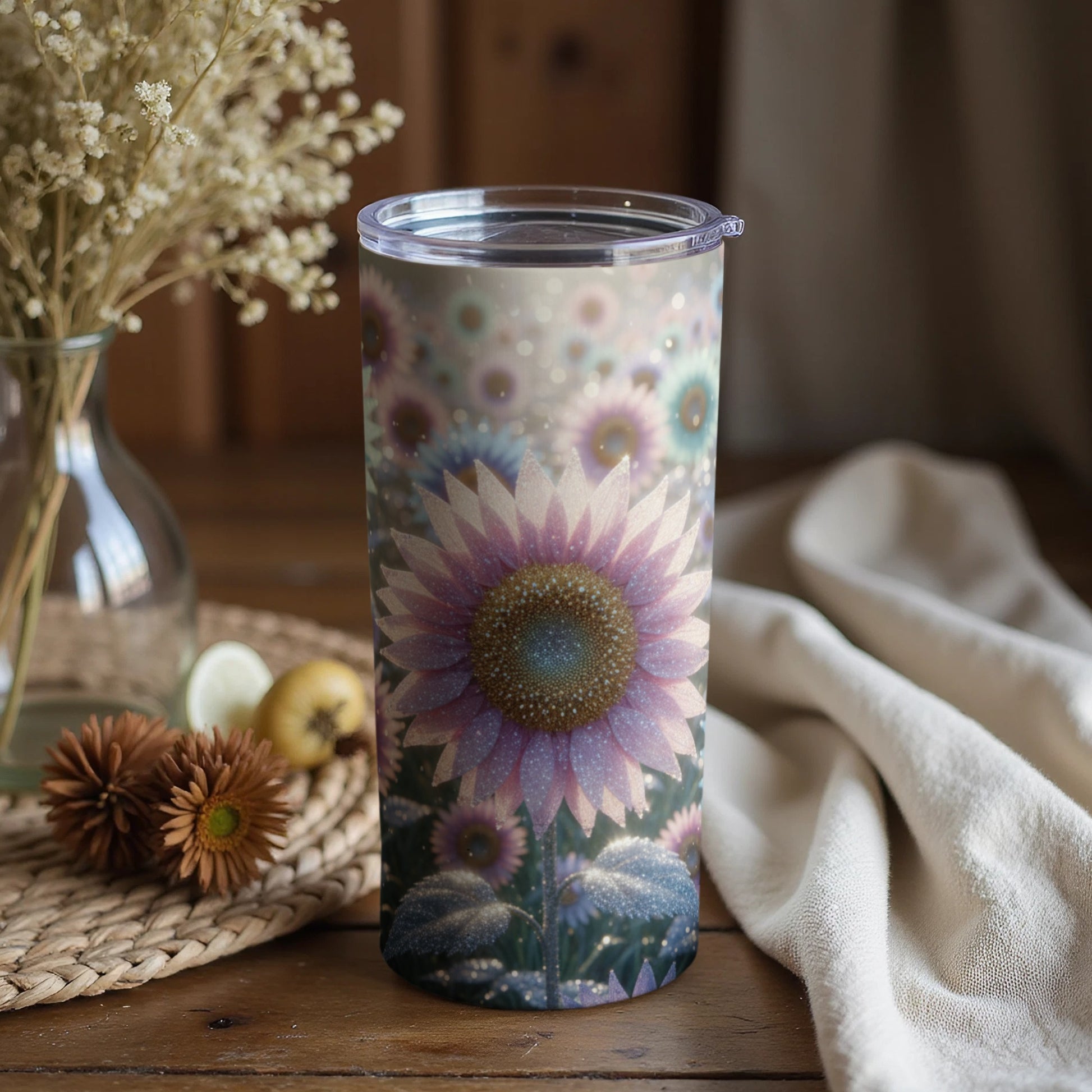Beautiful Iridescent Floral Pattern Tumbler