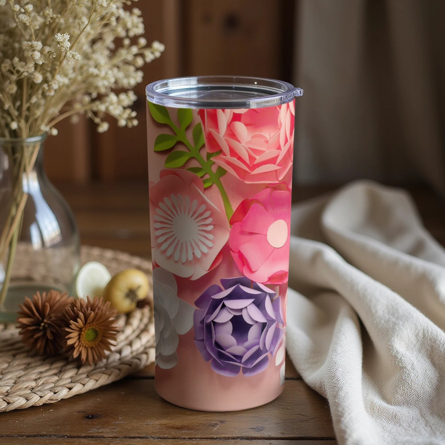 Floral Pattern Insulated Tumbler Cup Trendy Design