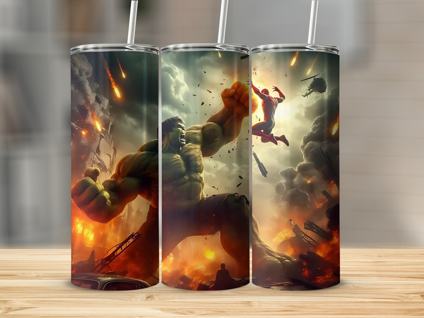 Epic Battle Scene Between Heroes Tumbler