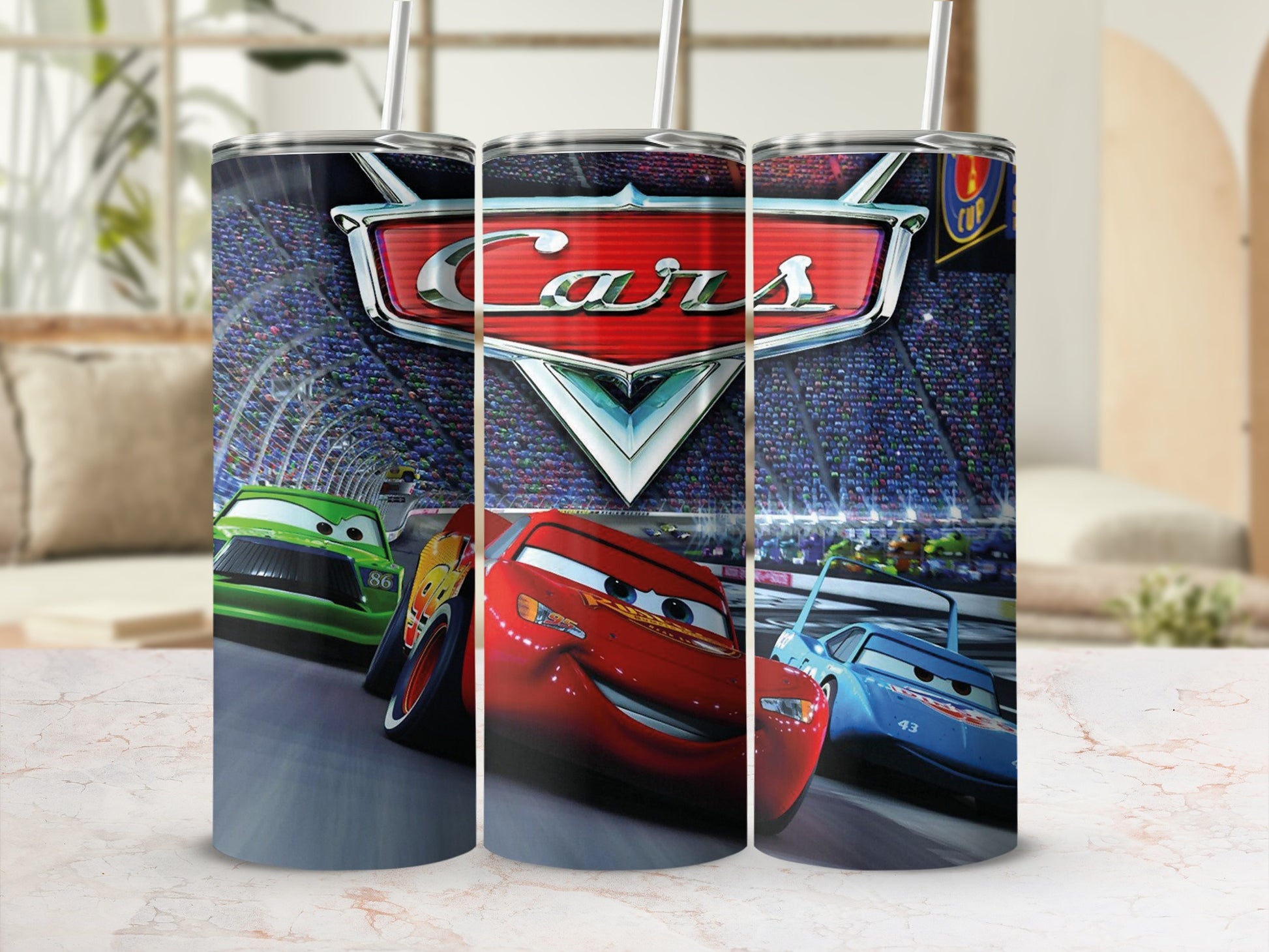 Cars Movie Racing Characters Cartoon Tumbler Cup