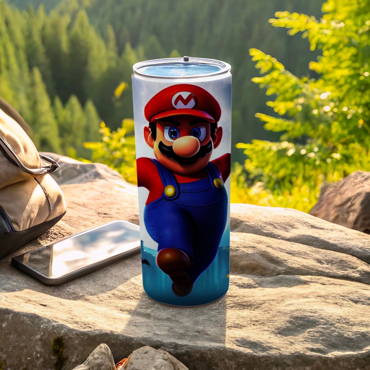 Colorful Mario Running Tumbler for Gaming Fans