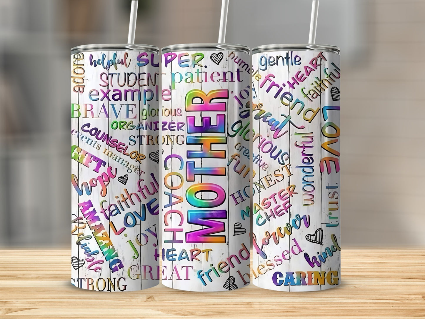 Colorful Inspirational Words Design Mother's Day Tumbler