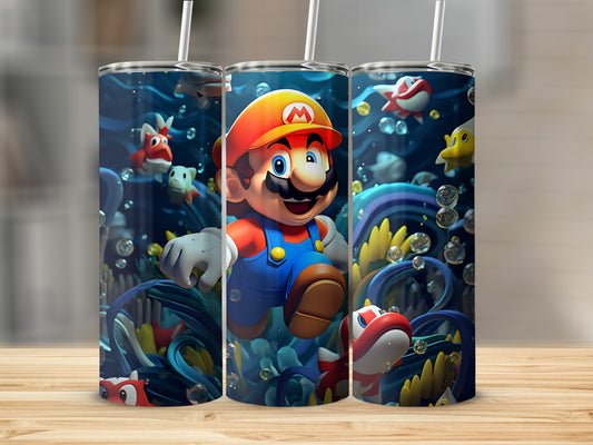 Vibrant Underwater Adventure Mario Tumbler Product