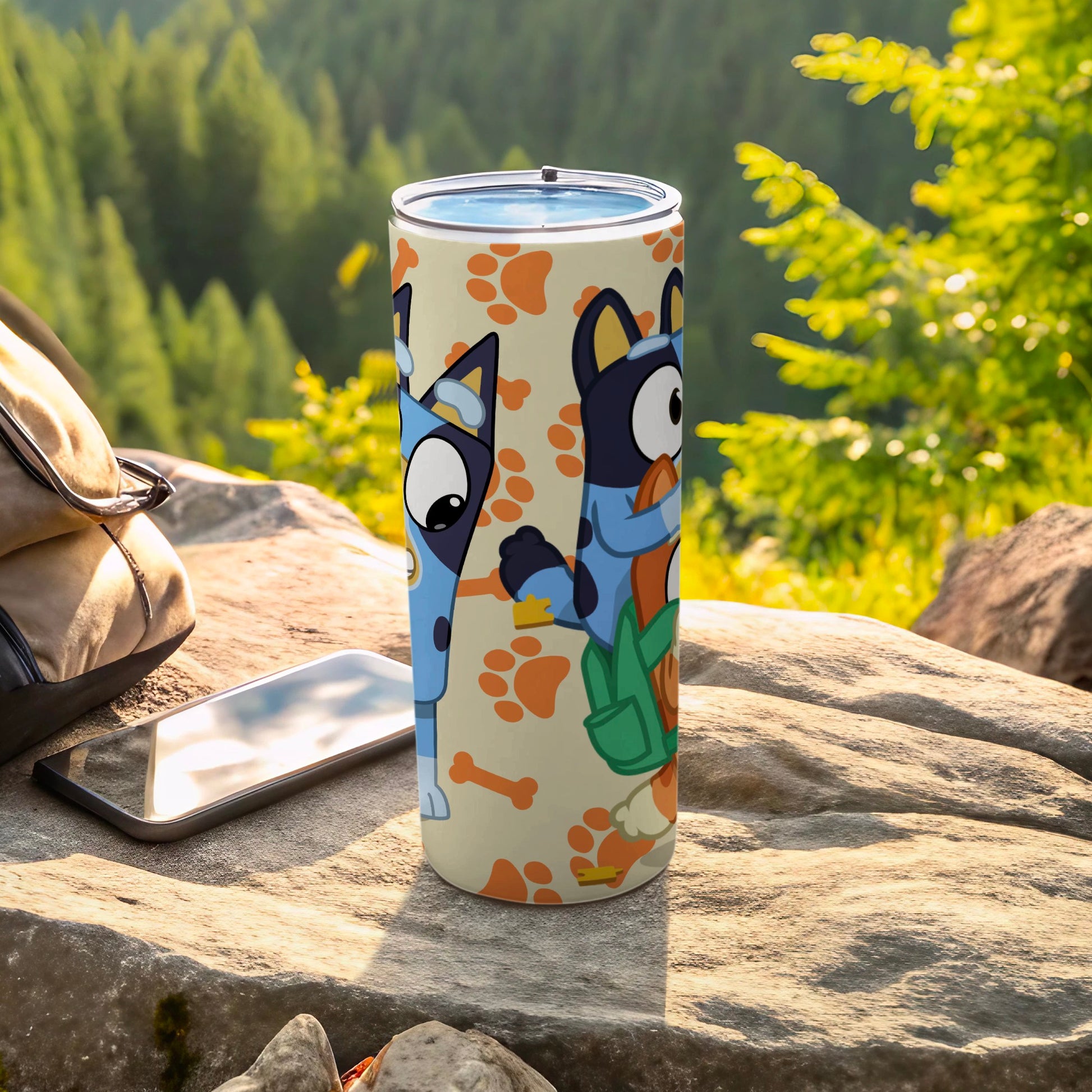 Cute Cartoon Dog Print Insulated Stainless Steel Tumbler