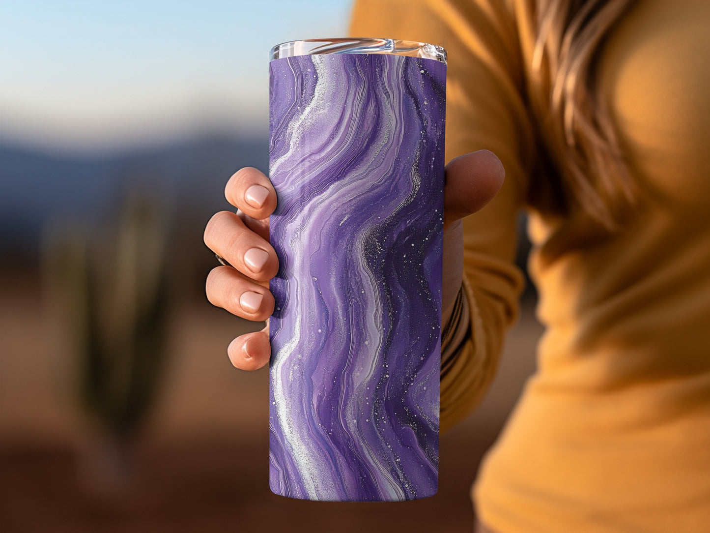 Dreamy Lavender Abstract Liquid Art Design Tumblers