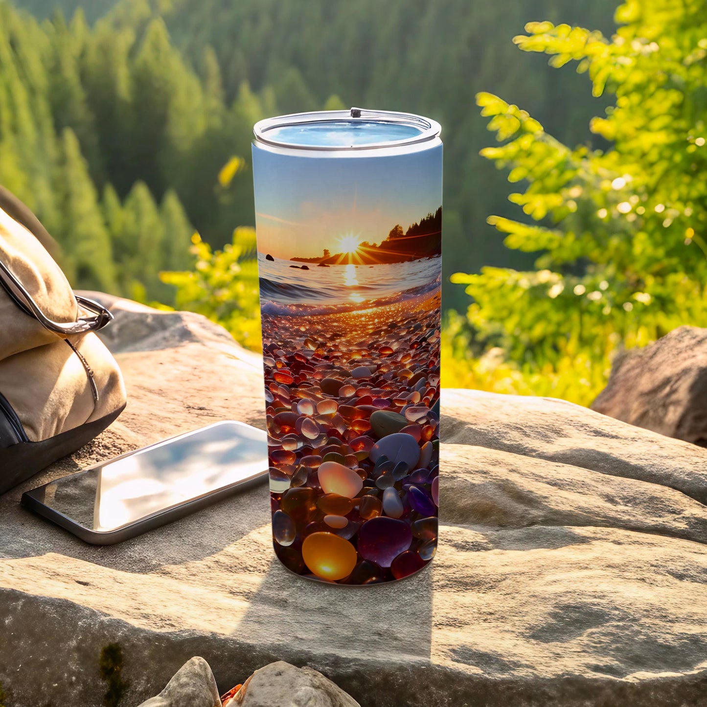 Brilliant Sunset Seascape Ocean Pebbles Colorful Tumbler product type
Tumbler
Drinkware
Sunset
Seascape
Ocean
Beach
Pebbles
Sea glass
Colorful
Scenic
Nature
Outdoors
Travel
Portable
Gift idea
Aesthetic
Summer
Vacation
Vibrant
Rock beach