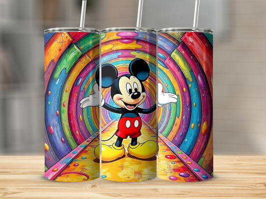 Colorful Cartoon Character Tumbler with Straws