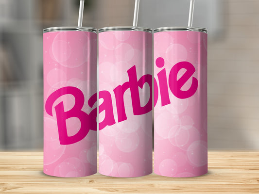 Barbie Pink Tumbler with Straw for Drinks Accessory