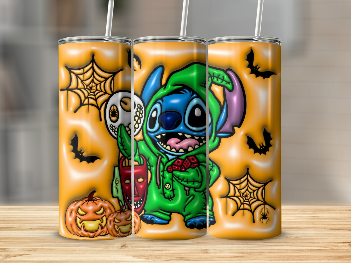 Funny Cartoon Character Halloween Tumbler with Straw