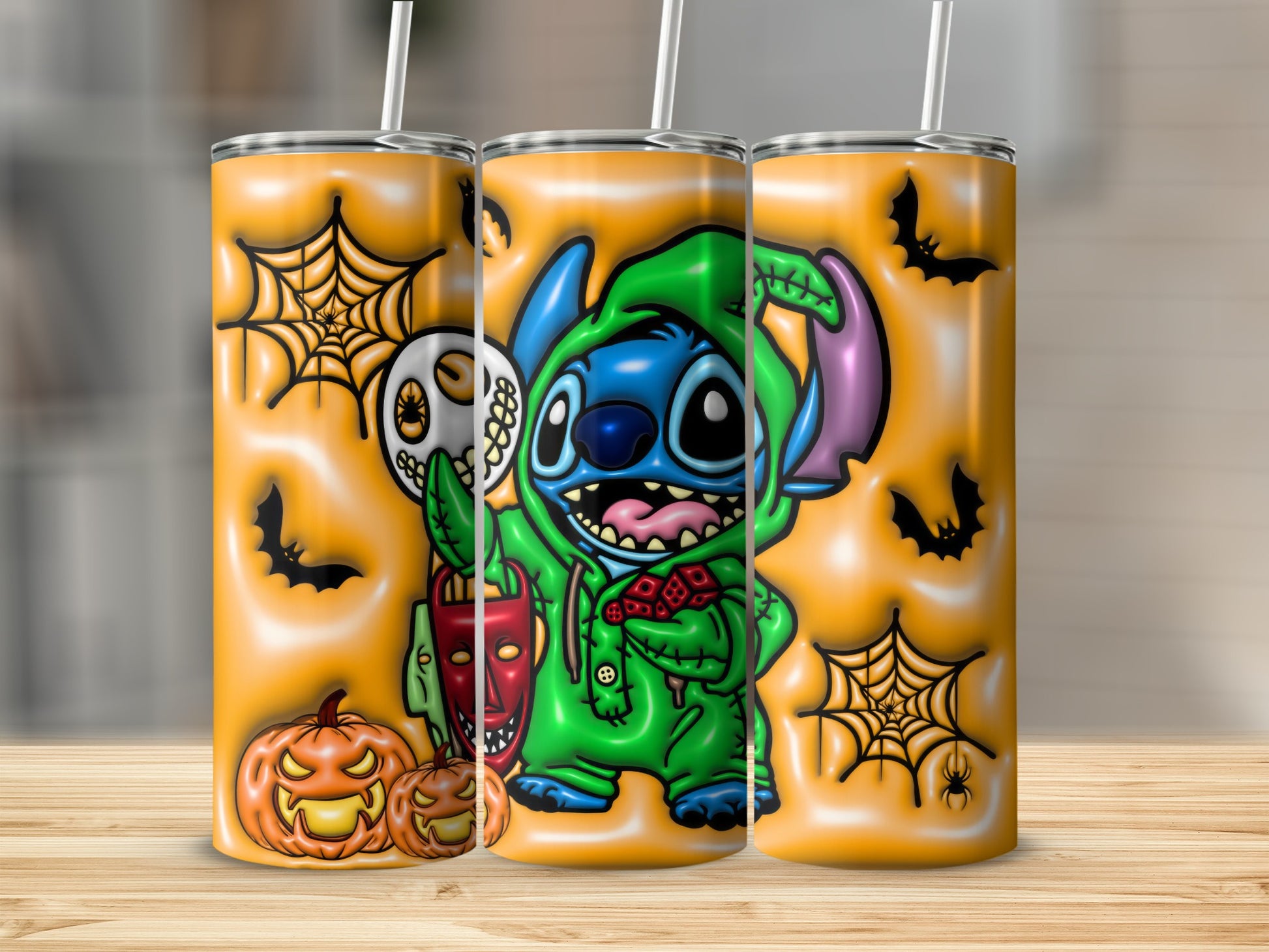Funny Cartoon Character Halloween Tumbler with Straw