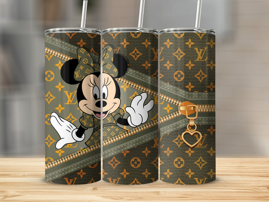 Custom Minnie Mouse Zipper Design Tumbler Cup