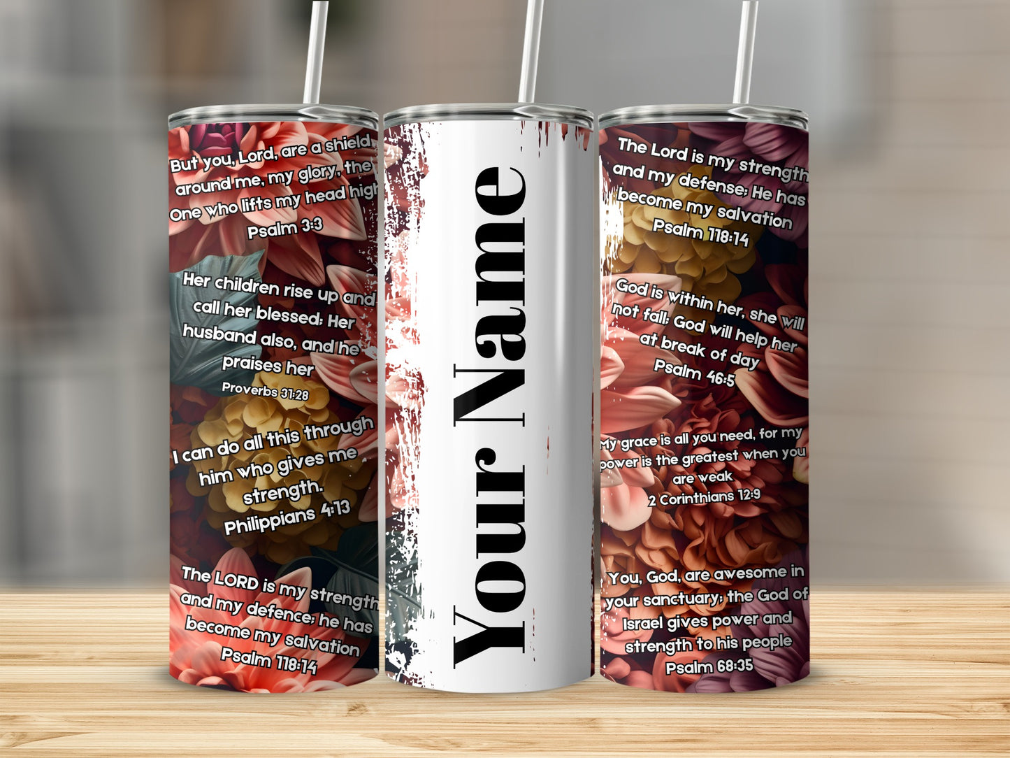 Inspirational Bible Verses Design Custom Tumbler