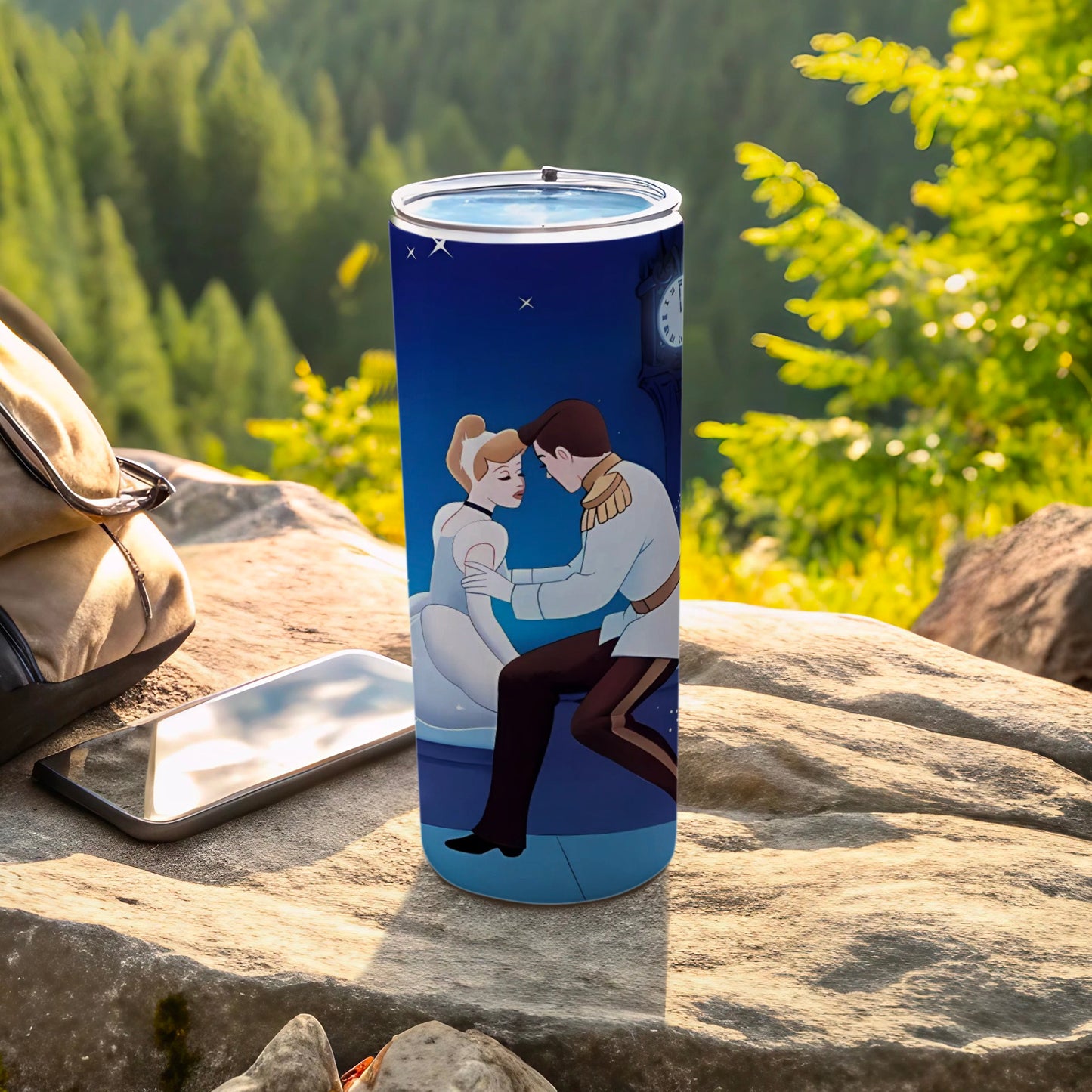 Cinderella and Prince Charming Scene Tumbler Cup