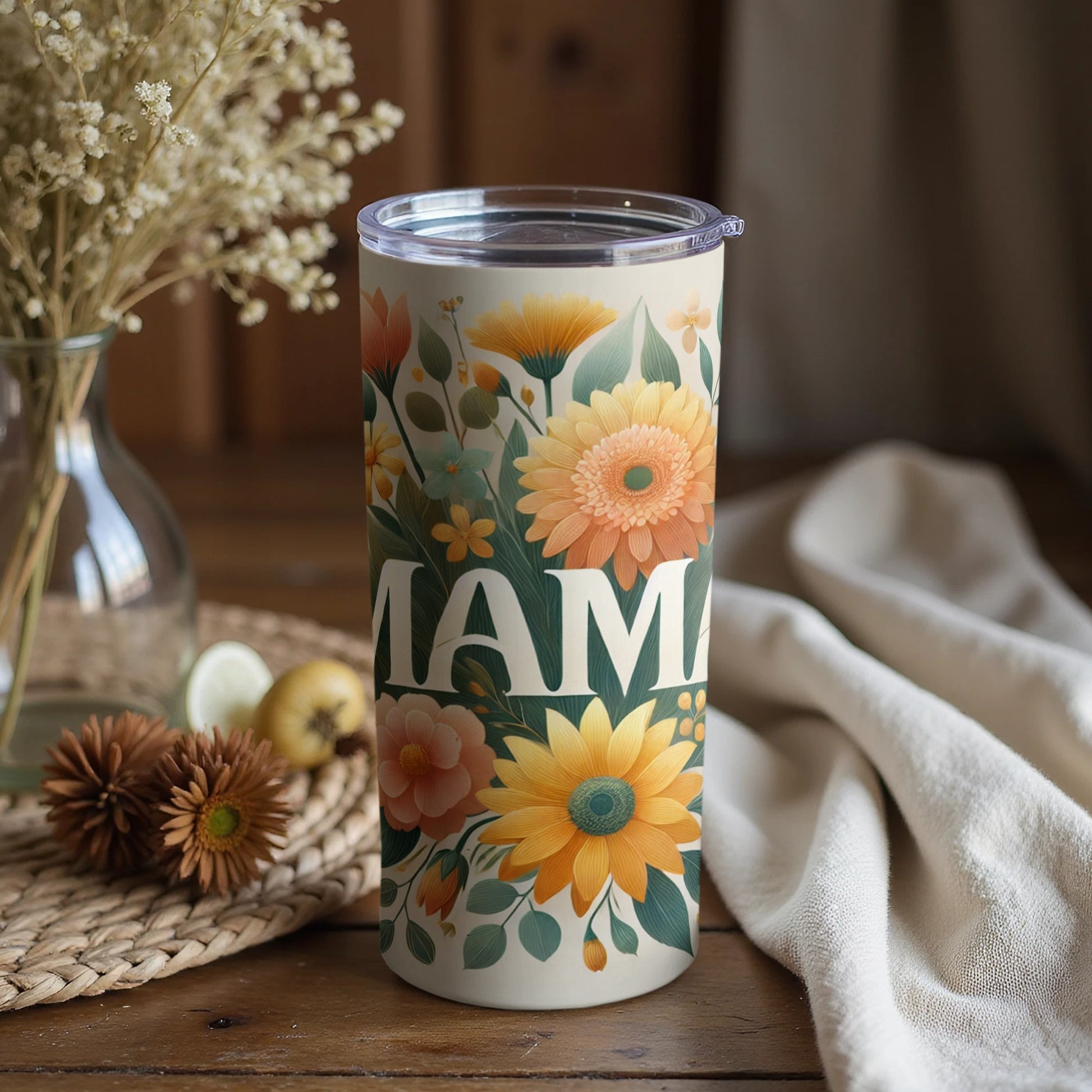 Floral Mama Design Insulated Tumbler Cup for Mother's Day