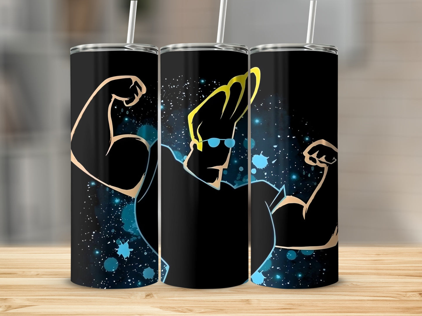 Animated Character Flexing Muscles Tumbler Product
