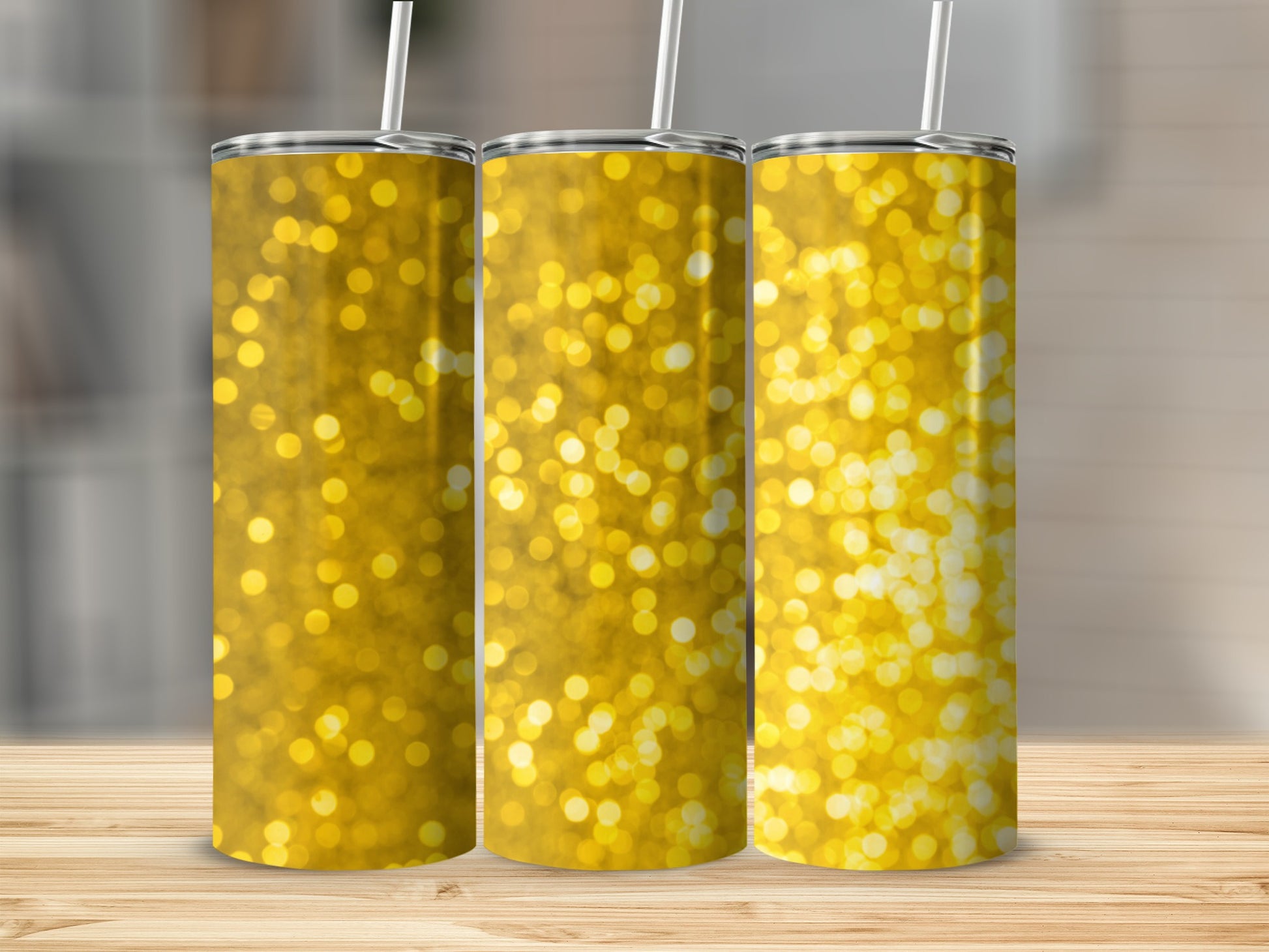 Sparkling Golden Bokeh Pattern Tumbler Cup