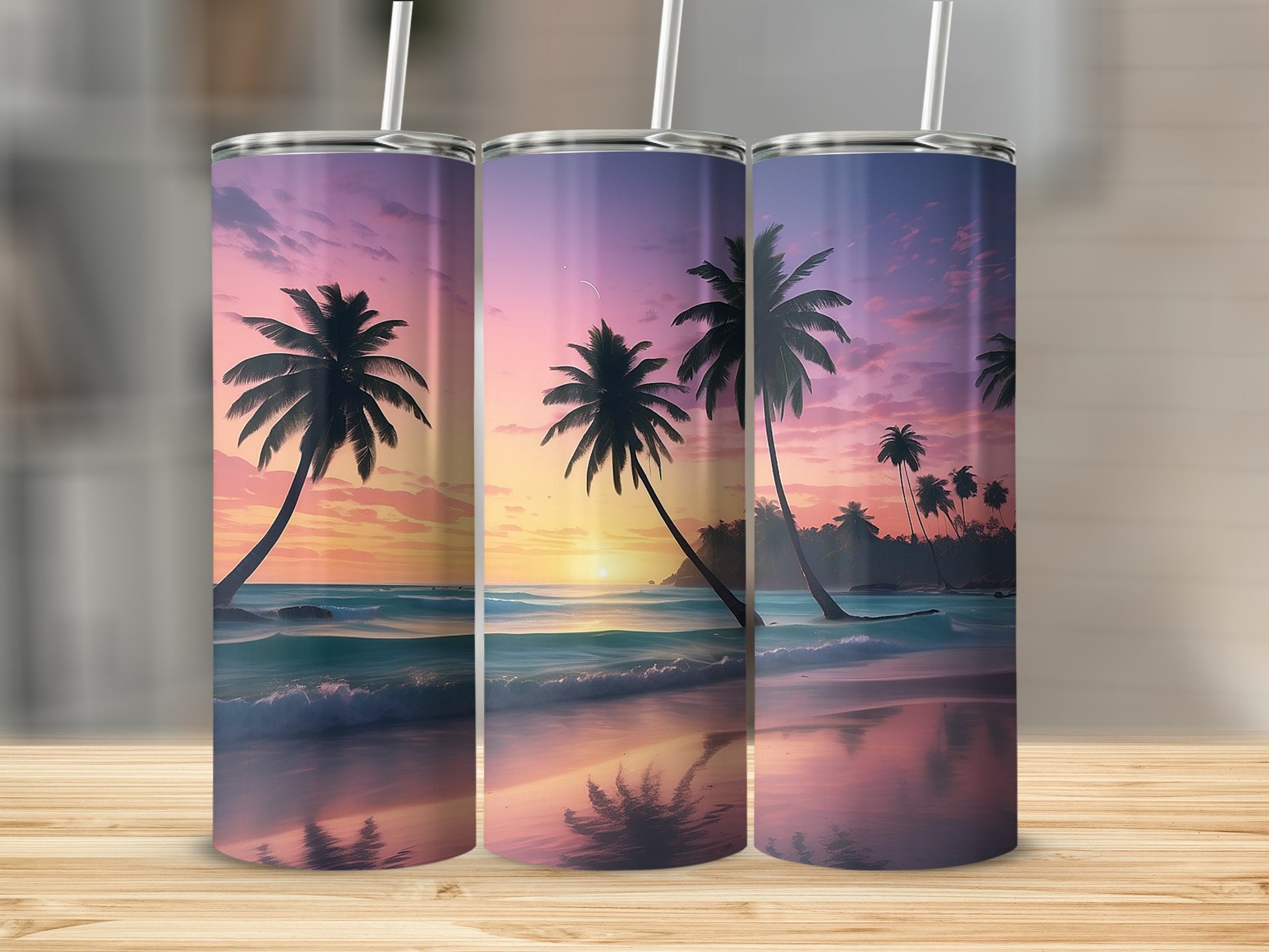 Sunset Beach Landscape Design Tumbler Product