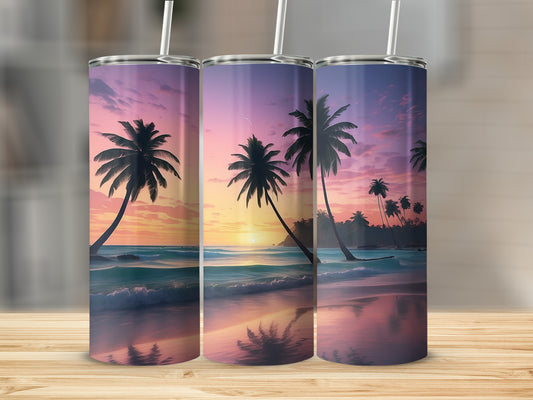 Sunset Beach Landscape Design Tumbler Product