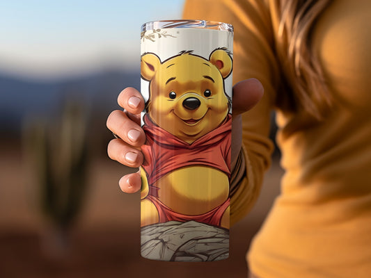 Winnie The Pooh Smiling Portrait on a Tree Tumblers