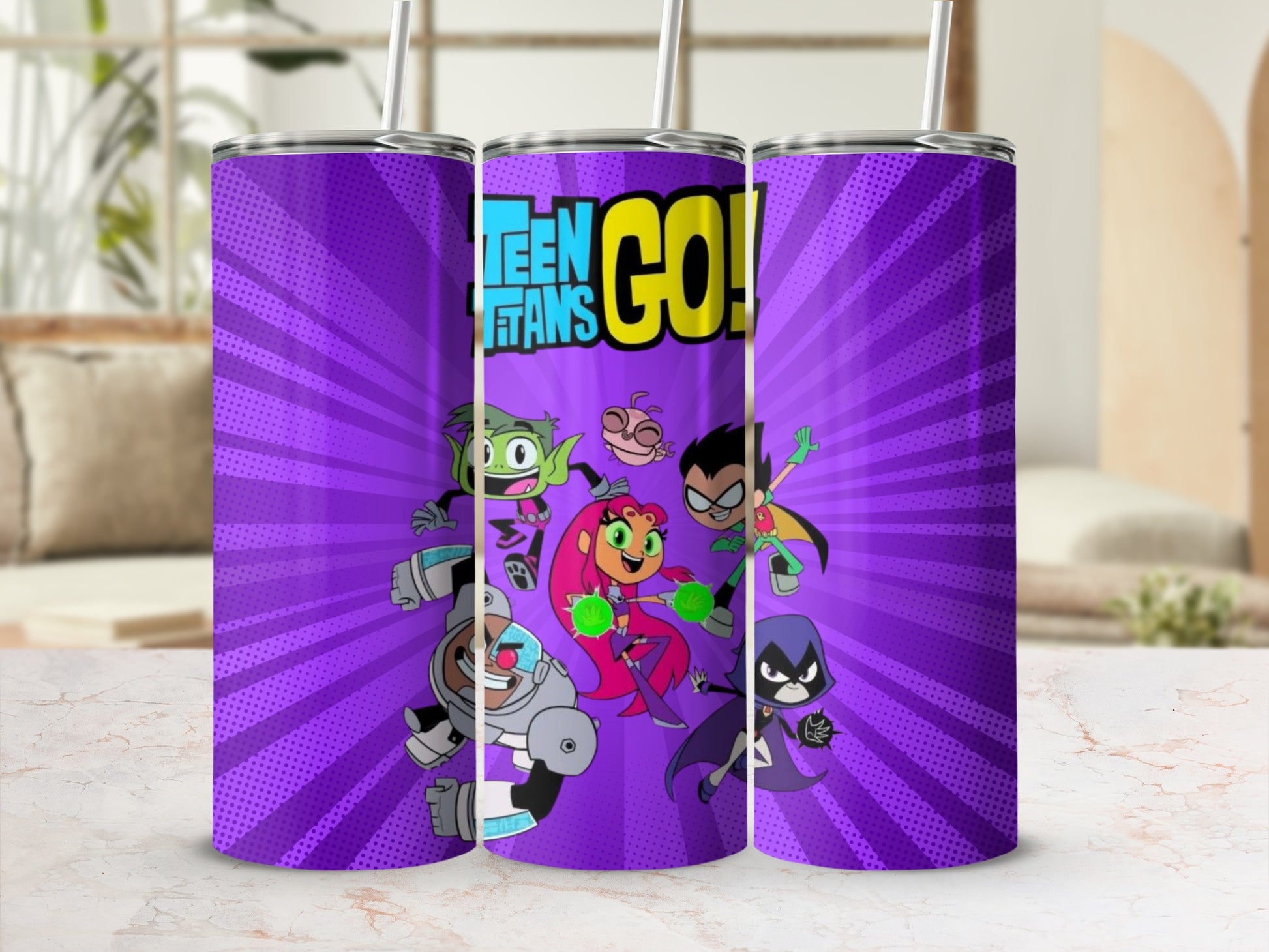 Teen Titans Go Colorful Illustration Tumbler