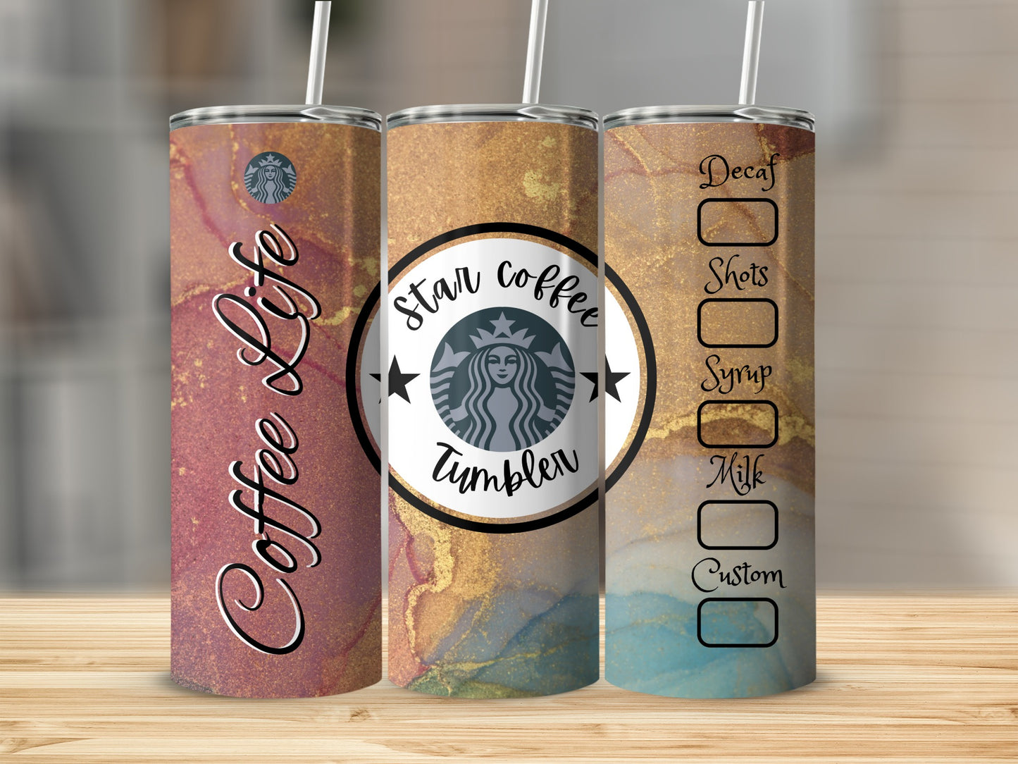 Star Coffee Vibes Tall Tumbler for Coffee Lovers