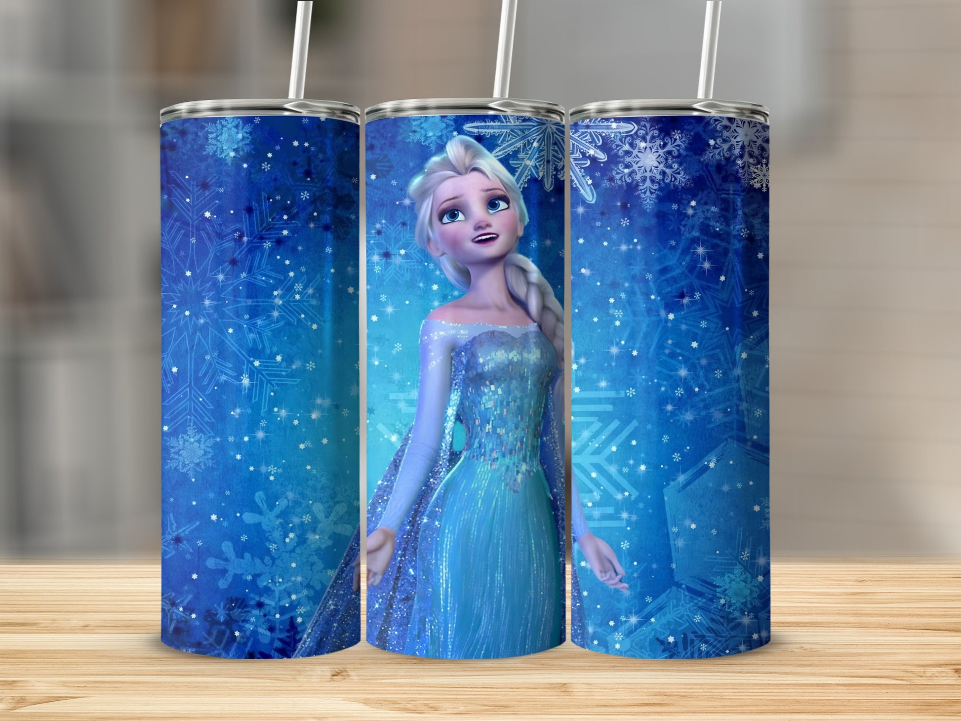 Frozen Themed Blue Patterned Tumbler Product