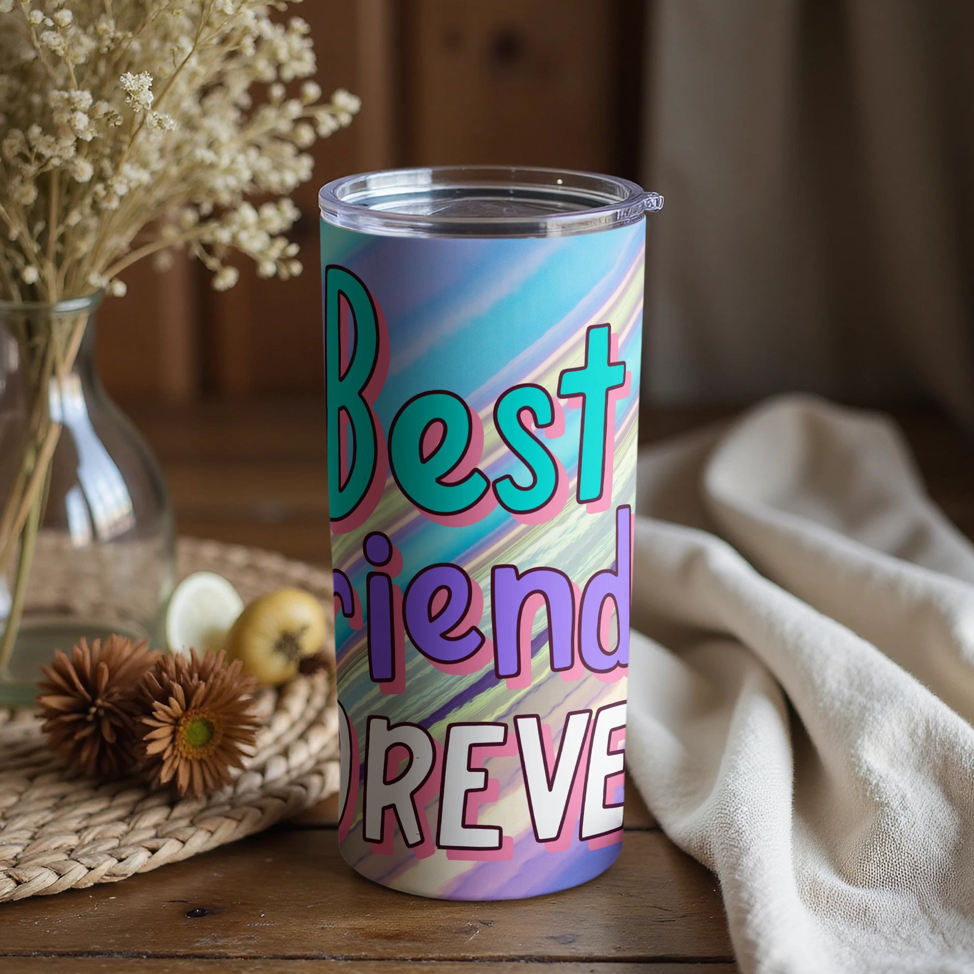 Best Friends Forever Colorful Travel Mug