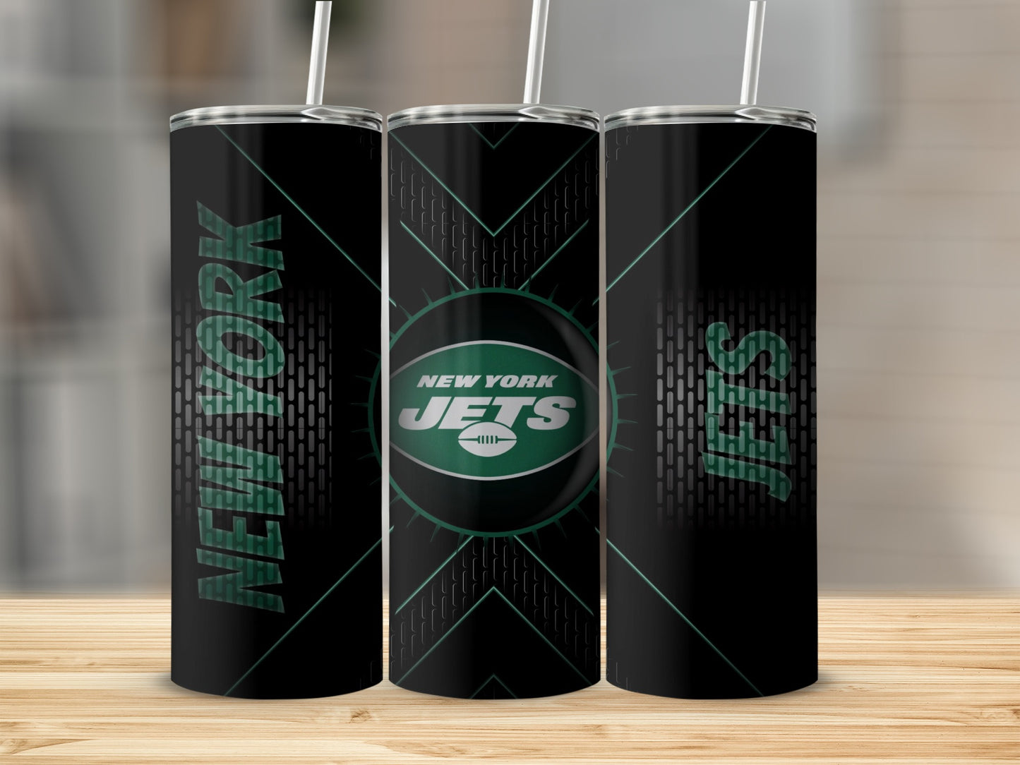 New York Jets Football Team Green and Black Design Tumblers