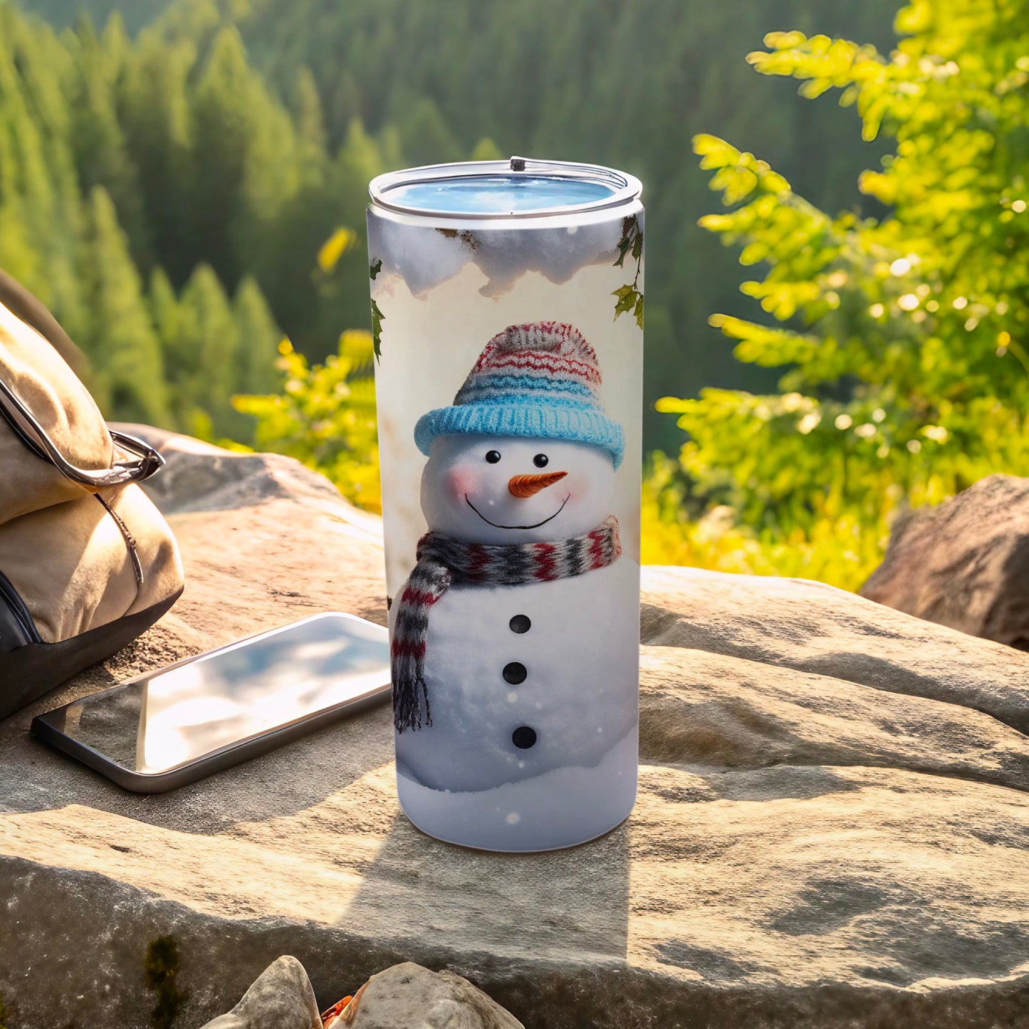 Cute Snowman Design Insulated Travel Tumbler Cup