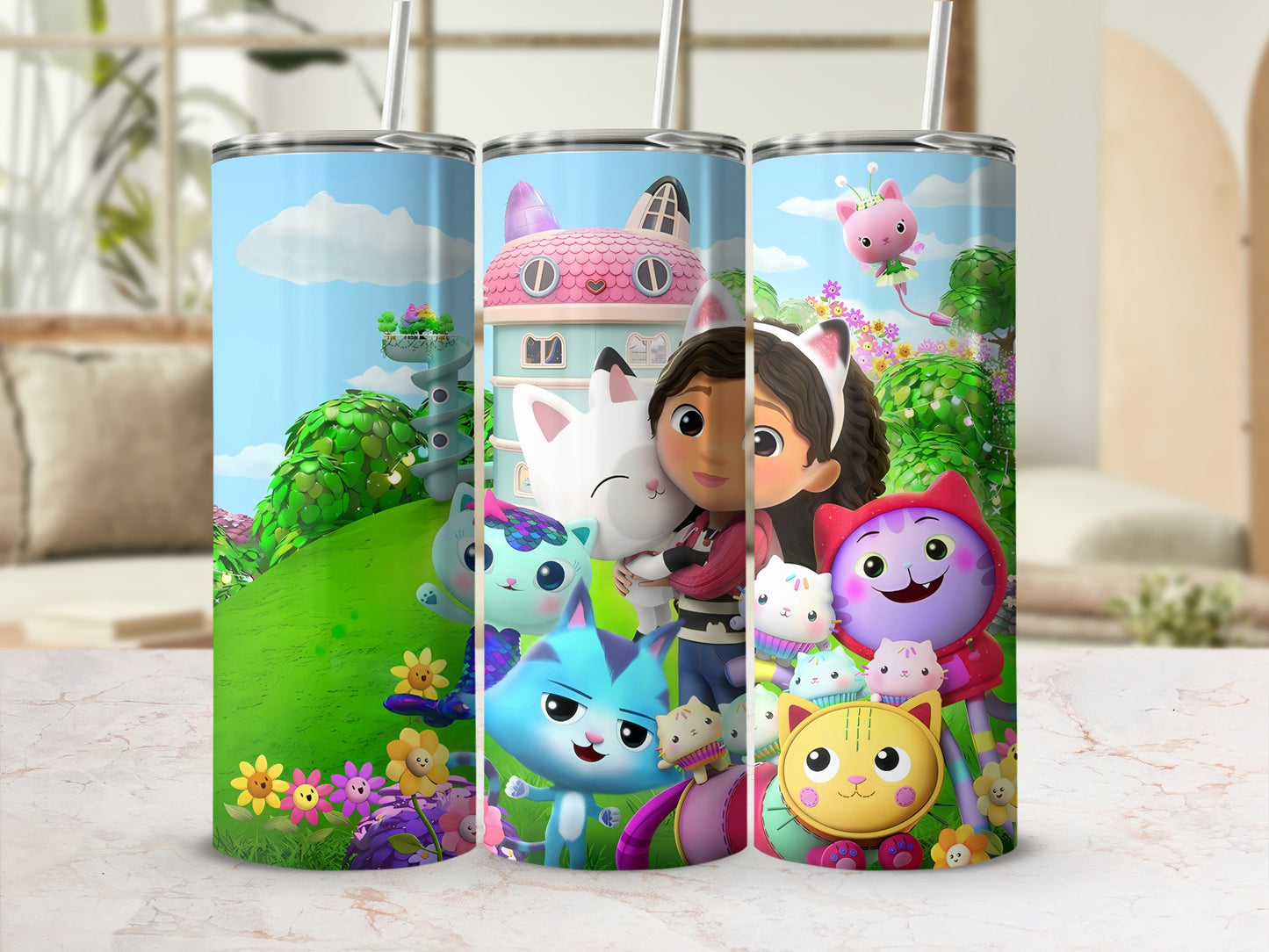 Colorful Cartoon Character Kids Travel Tumbler Cup
