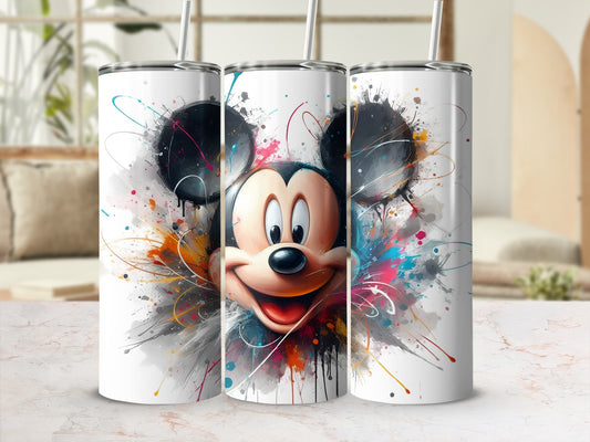Colorful Splatter Art Mickey Mouse Tumbler Cup Product