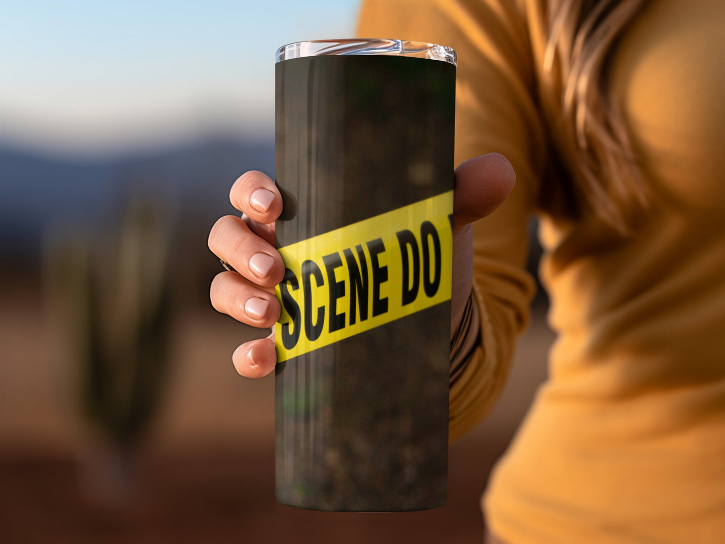 Crime Scene DO NOT CROSS Yellow Warning Tape Tumblers