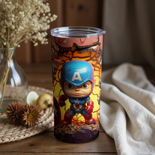 Captain A Superhero Artwork Tumbler for Fans