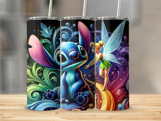 Colorful Animated Characters Design Tumbler Cup