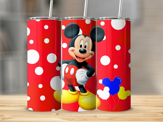 Mickey Mouse Tumbler with Red Polka Dot Design