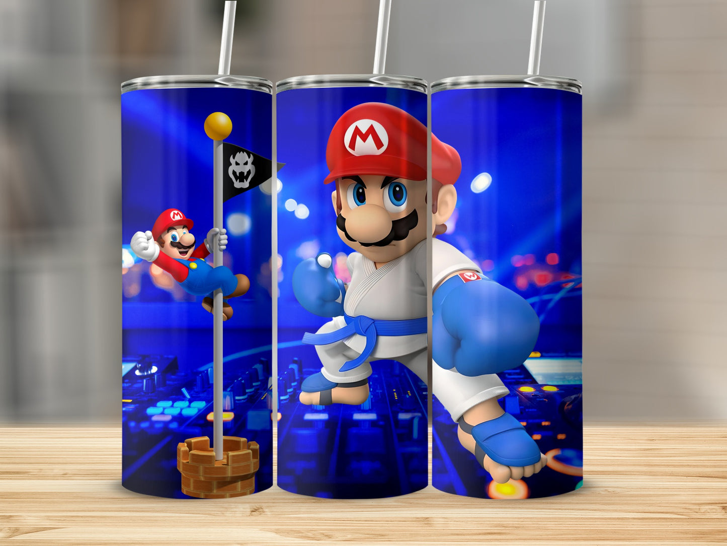 Super Mario Themed Tumbler with Straw Drinkware Cup