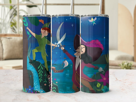 Peter Pan and Captain Hook Themed Tumbler Set