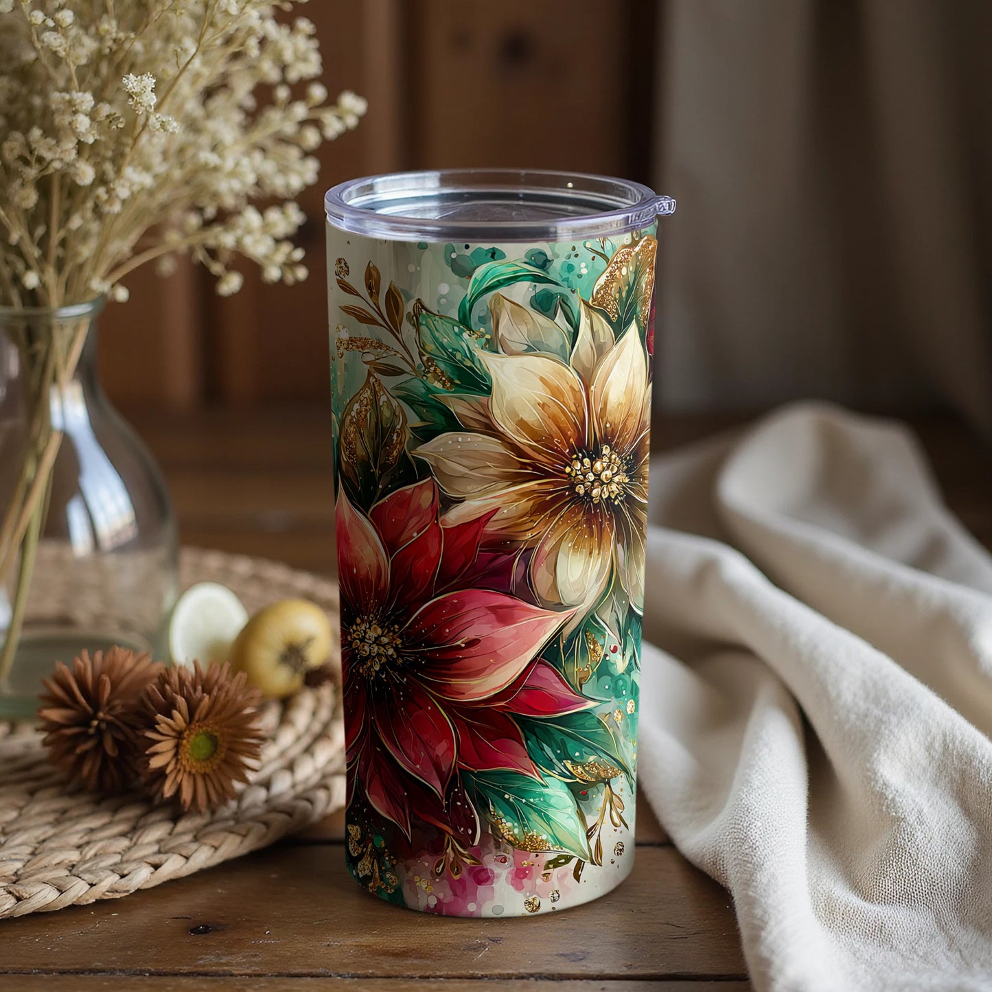 Floral Art Tumblers Perfect for Gifts or Personal Use