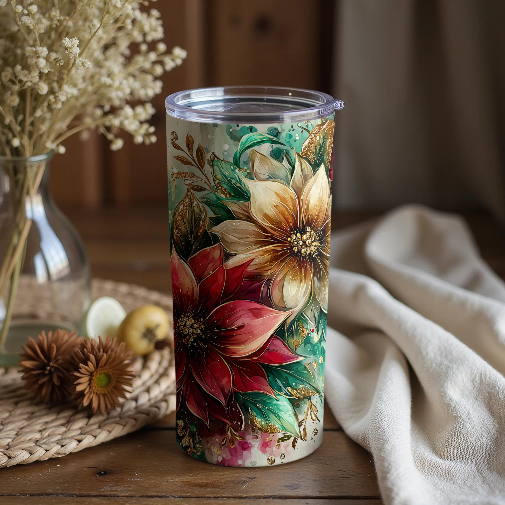 Floral Art Tumblers Perfect for Gifts or Personal Use