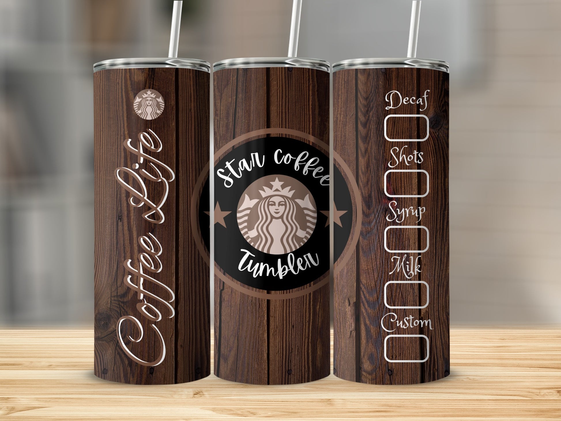 Coffee Life Star Coffee Tumbler with Custom Options